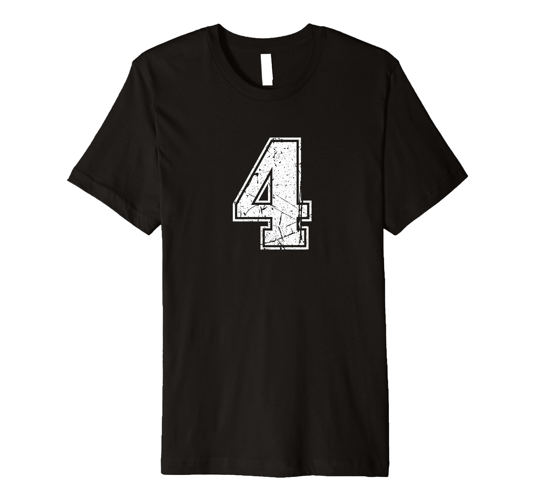 Amazon.com: Vintage Number #4 Sport White Number Premium T